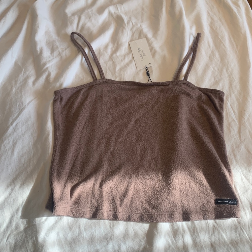 NWT Calvin Klein soft cozy brown tank top Size XL